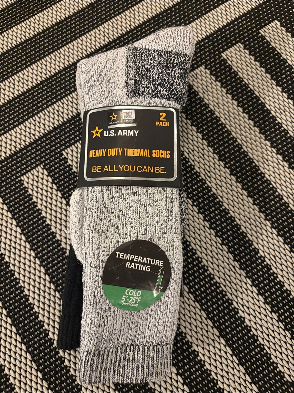 U.S. Army Heavy Duty Thermal Socks - Gray (2 Pack)